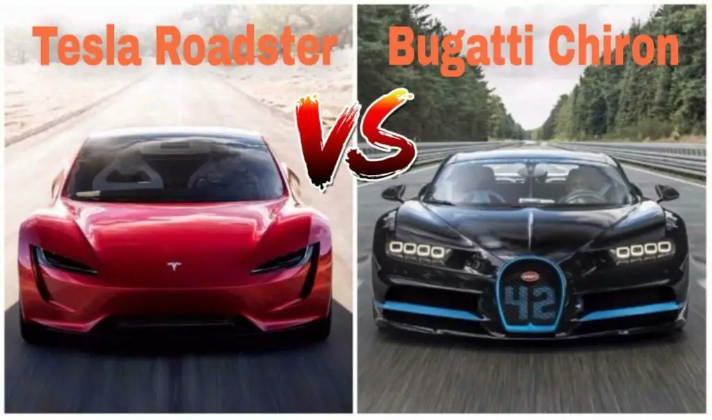 tesla vs bugatti and tesla roadster vs bugatti chiron compression