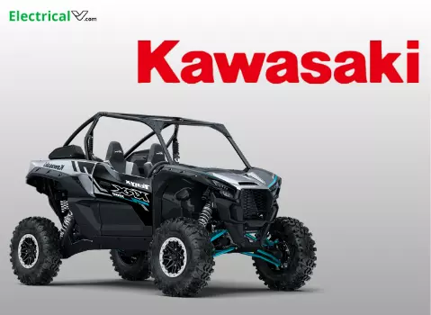 Image of Kawasaki UTV Brand logo with UTV model