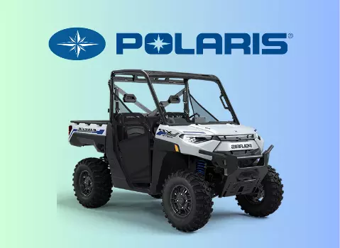 Image of Polaris UTV brand logo with UTV model